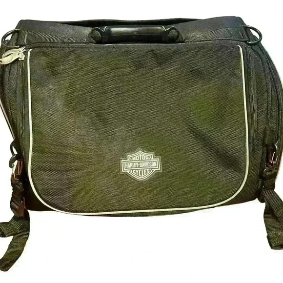 Harley Davidson Bar & Shield Overnight Luggage Bag Black Nylon Riding Biker Moto
